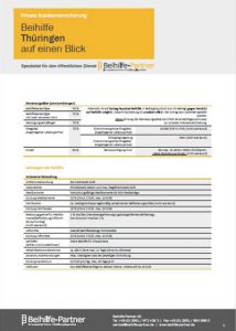 Beihilfe für Beamte in Thüringen Tabelle PDF Download Übersicht