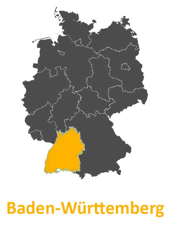Karte Deutschland Beihilfe Baden-Württemberg